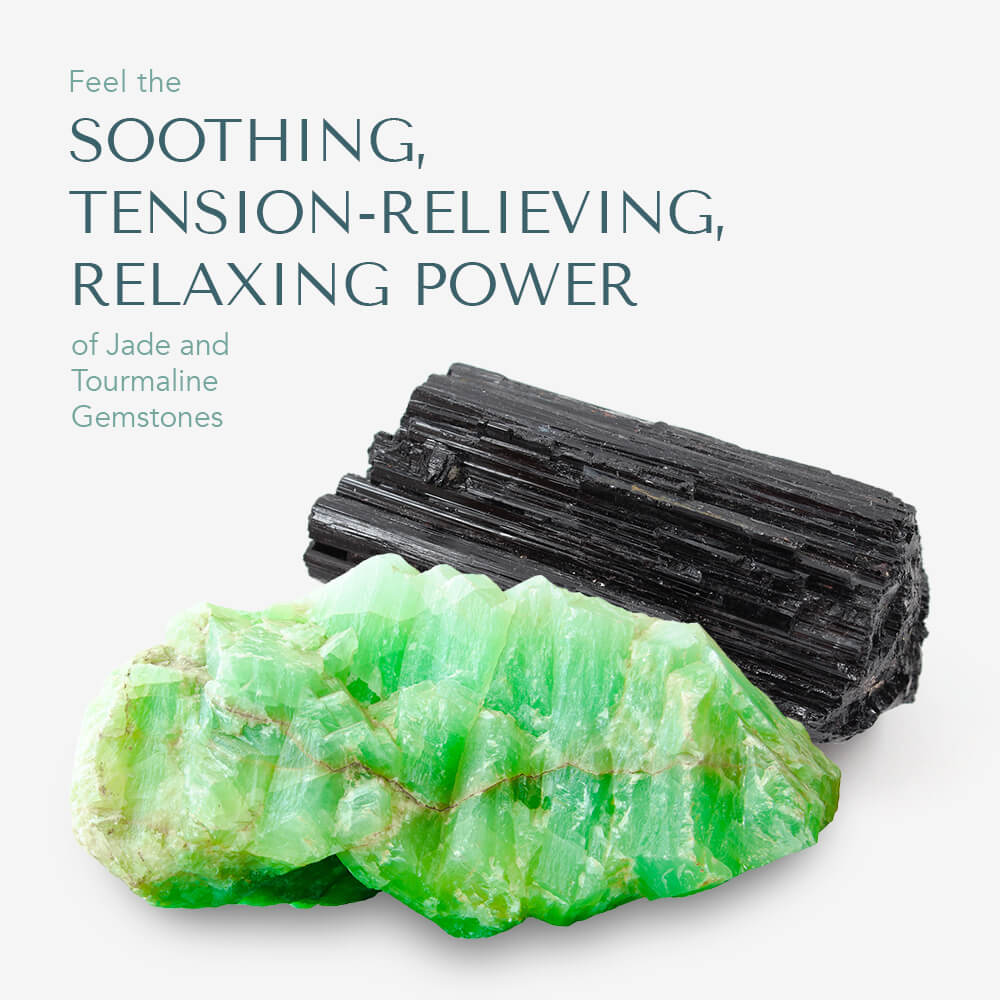 Close-up of natural gemstones embedded in the HealthyLine mat